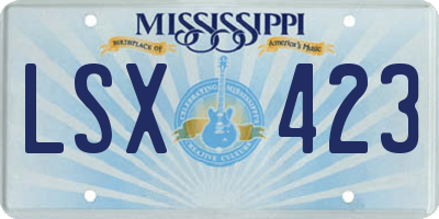 MS license plate LSX423