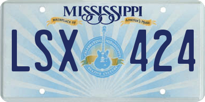 MS license plate LSX424