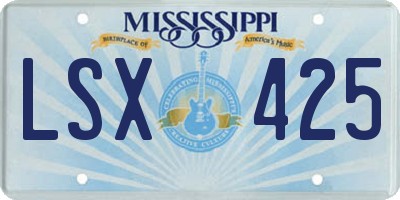 MS license plate LSX425