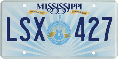 MS license plate LSX427