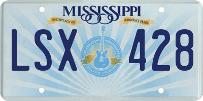 MS license plate LSX428