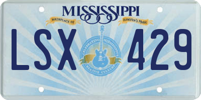 MS license plate LSX429