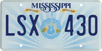 MS license plate LSX430
