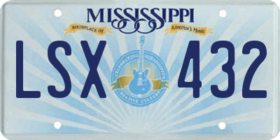 MS license plate LSX432