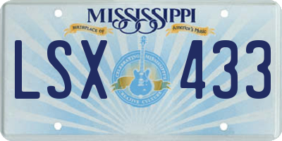 MS license plate LSX433