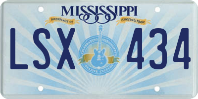 MS license plate LSX434