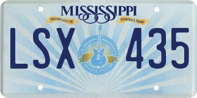 MS license plate LSX435