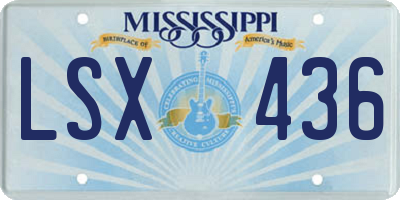 MS license plate LSX436