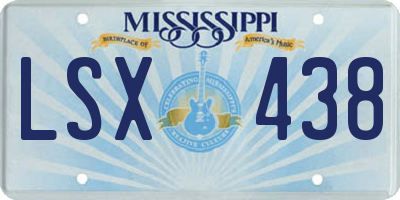 MS license plate LSX438