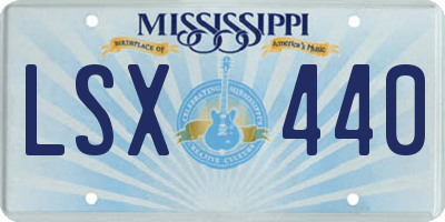 MS license plate LSX440