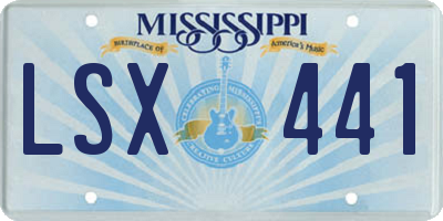 MS license plate LSX441