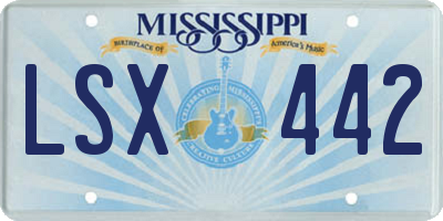 MS license plate LSX442