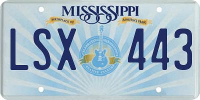 MS license plate LSX443