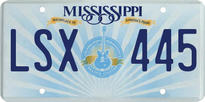 MS license plate LSX445