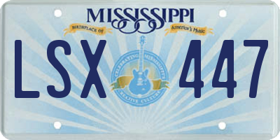 MS license plate LSX447