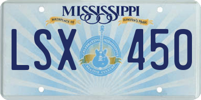 MS license plate LSX450