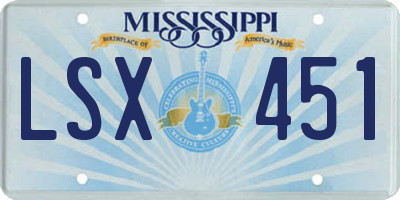 MS license plate LSX451
