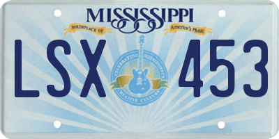 MS license plate LSX453