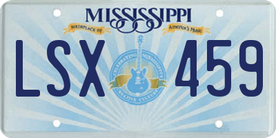 MS license plate LSX459