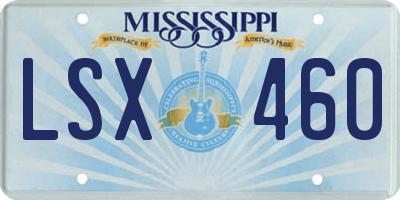 MS license plate LSX460