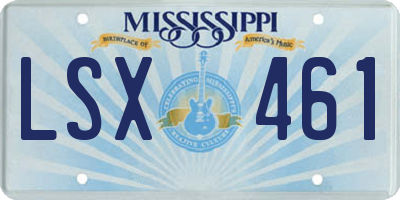 MS license plate LSX461