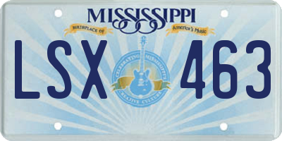 MS license plate LSX463