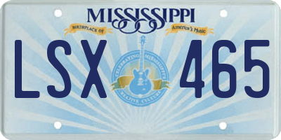 MS license plate LSX465