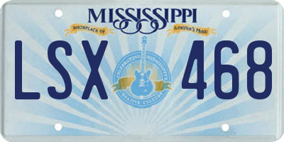 MS license plate LSX468