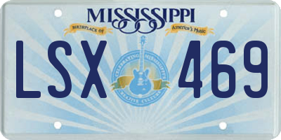 MS license plate LSX469