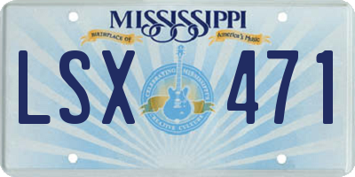 MS license plate LSX471