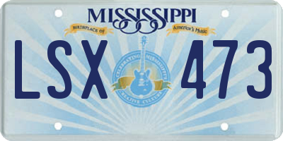 MS license plate LSX473