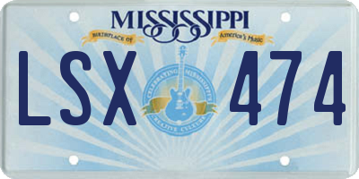 MS license plate LSX474