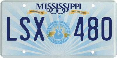MS license plate LSX480
