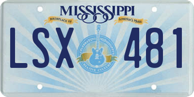 MS license plate LSX481