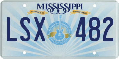 MS license plate LSX482