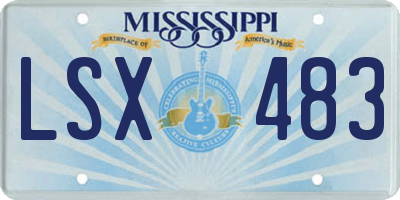 MS license plate LSX483