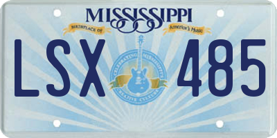MS license plate LSX485