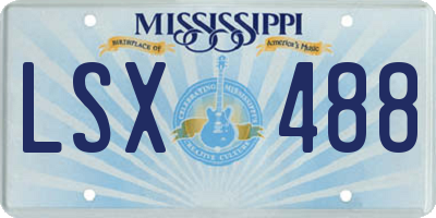 MS license plate LSX488