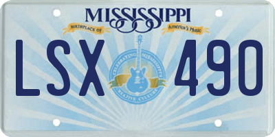 MS license plate LSX490