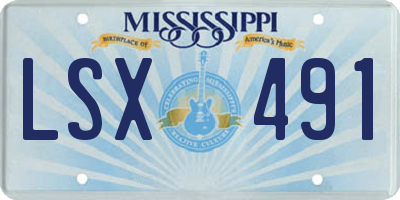 MS license plate LSX491
