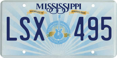 MS license plate LSX495