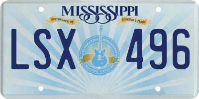 MS license plate LSX496