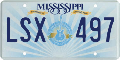 MS license plate LSX497