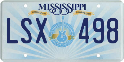 MS license plate LSX498
