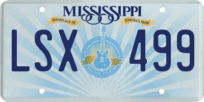 MS license plate LSX499