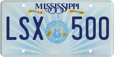 MS license plate LSX500