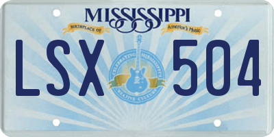 MS license plate LSX504
