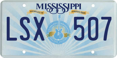 MS license plate LSX507