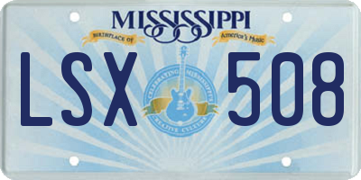 MS license plate LSX508