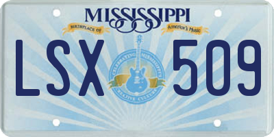 MS license plate LSX509